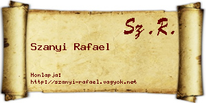 Szanyi Rafael névjegykártya